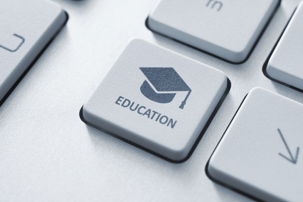 keyboard with a key labelled 'education'