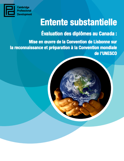 Couverture du rapport de CamProf sur la mise en œuvre de la Convention de Lisbonne sur la reconnaissance